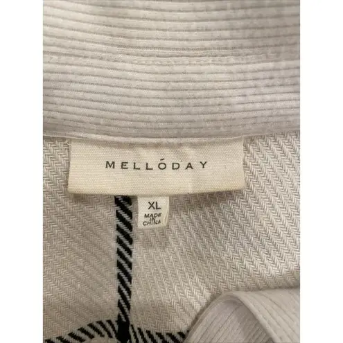 MELLODAY Women's Black & White Plaid Shacket Coatigan Shirt Flannel Size XL