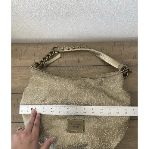 Simply Vera Vera Wang Hobo Slouch Shoulder Purse In Gold