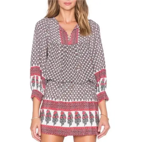 Ulla Johnson Bazaar Silk Mini Blouson Dress Light Indian Floral Print Size 2