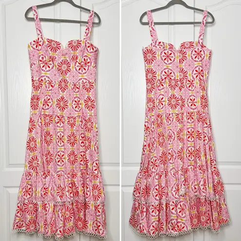 NWOT Borgo de Nor Clio Sweetheart Midi Dress in Palermo Pink Size 10 US (14 UK)