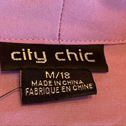 City Chic pleated cropped blazer in lilac 18 NWT
