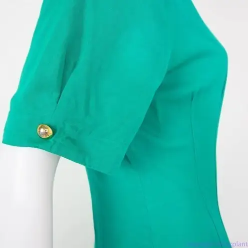 katie MFG vintage union made green short sleeves button down dress, Petite 13
