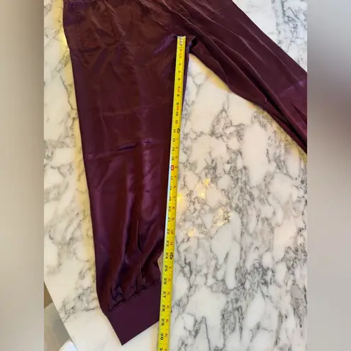 EUC ATM Women's Burgundy 100% Silk Jogger Pants Red Size L