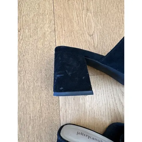 Jeffrey Campbell  - Velvet Slip On Slide Sandals in Black