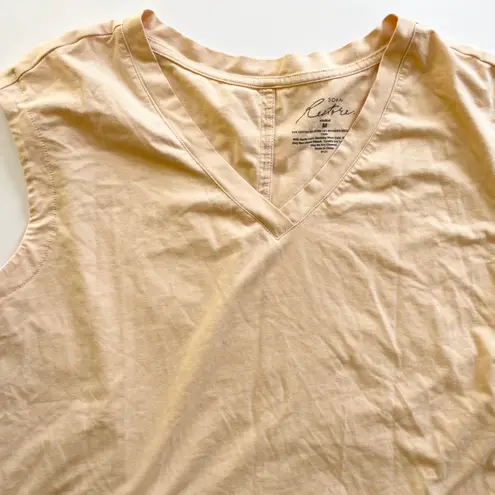 Soma Restore Aloe Knit Sleeveless Top V-Neck Relaxed Casual Comfy Peach Size M