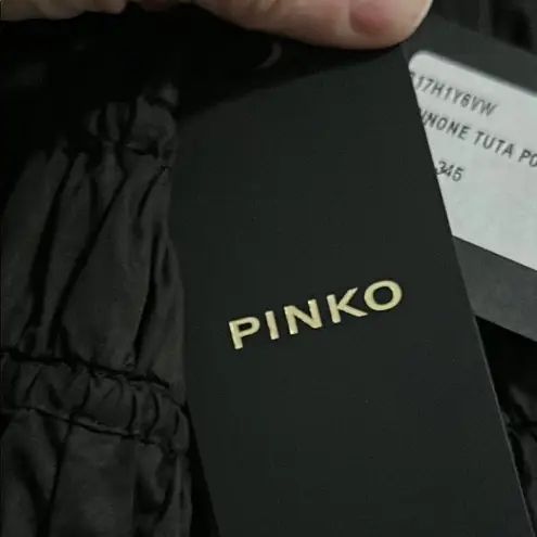 Pinko Black Jumpsuit with Square Neckline and Wide