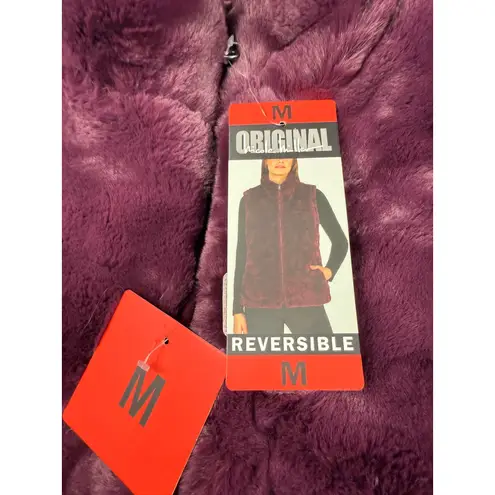 Original Use Original Reversible Faux Fur Vest Sleeveless Plush Purple Vest Size M