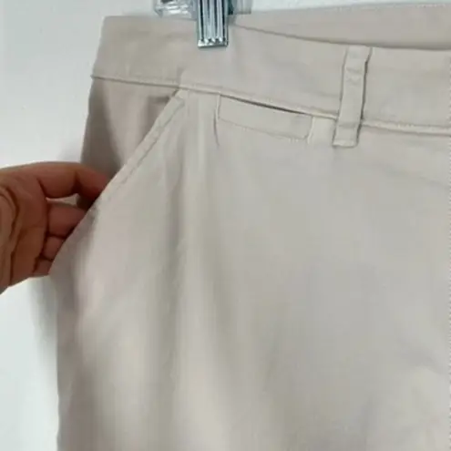 Garnet Hill Women's Size 14 Pima Cotton Stretch Light Stone Khaki Casual Pants