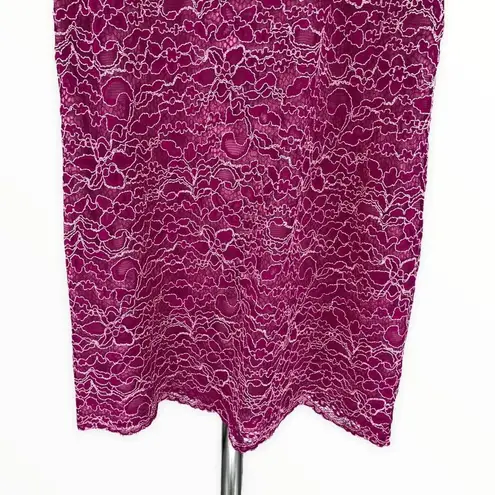 CeCe Pink Corded Lace Short Sleeve Shift Mini Dress size 10