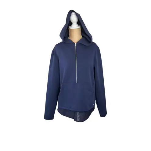 Lorna Jane Hoodie Pullover Athleisure Zip Up Mesh Trim Blue Size Medium
