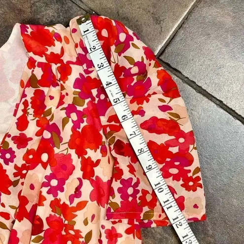 TCEC Puff Sleeve Ruffle Wrap V-neck Blouson Mini Dress Large