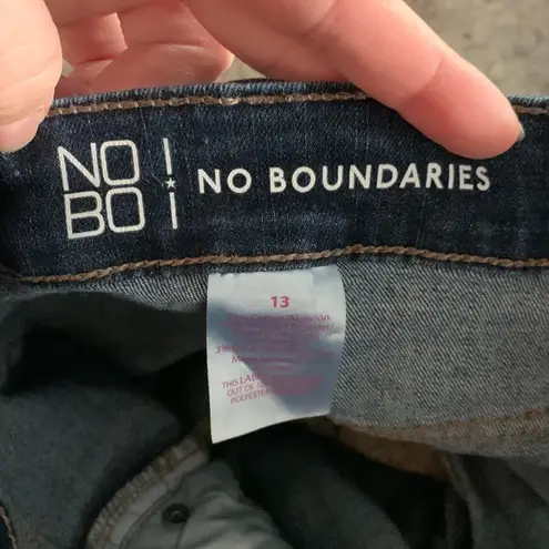No Boundaries  blue stretchy high rise denim jean shorts