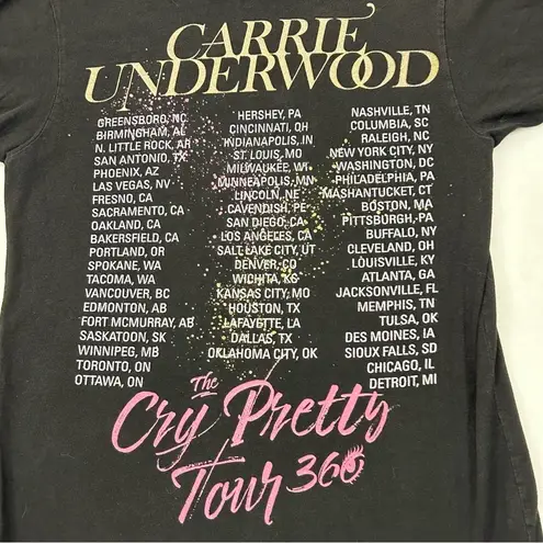 Carrie Underwood Cry Pretty Tour 360 Merch Black Graphic Tee Shirt Womens XS