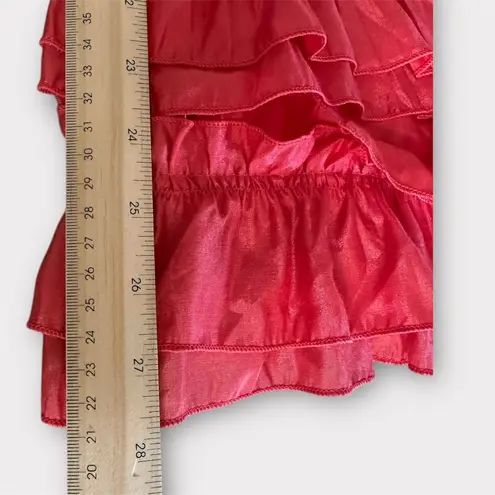 Source Unknown El Expensive Red Ruffle Hem Slip Dress/ Flowy Summer Dress (1095)