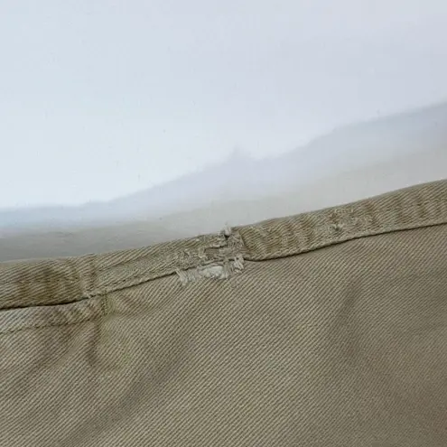 Woman Within Plus Size 36T Cropped Pants Capri Light Brown Cotton Elastic 1572