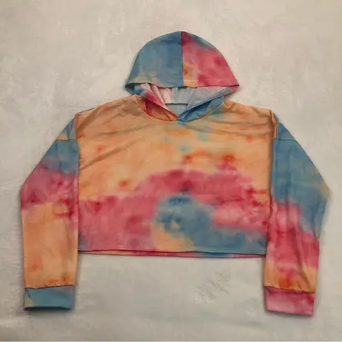 Womens Unbranded Tie Dye Crop Top Lightweight Thin Hoodie Sweatshirt Size M. Size M