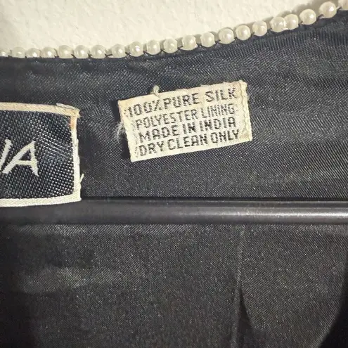 Carina women’s size large, 100% pure silk beaded open front jacket 