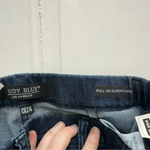 Judy Blue NWT high waist pull on super flare bell bottom jeans women's 0 tall