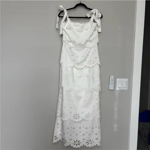 Petal and Pup laser cut floral scalloped maxi dress nwot size small