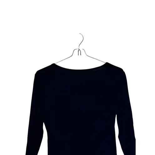 Modcloth  Women's‎ Top Stretch 3/4 Sleeve Crew-Neck Pull On T-Shirt Black Small