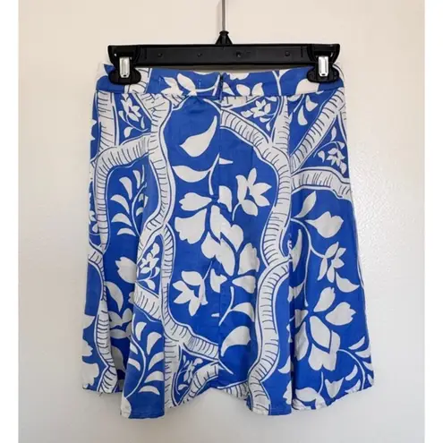 Marine layer Bonnie Mini Skirt in Blue Tile Print Size 2