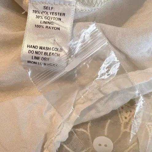 Prómesa Promesa Puff Sleeve Blouse Top Ivory Embroidered Floral Design Women’s Medium