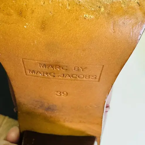 Marc by Marc Jacobs Red Pull On Ankle Booties Heels Women’s Size 39/8.5