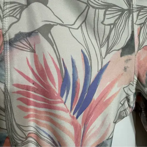 RBX Leggings Floral Printed Cropped Womens Abstract Yoga Work Out Pants Sz Large Pink