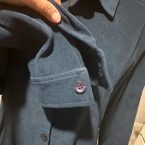 Norton Mcnaughton Norton Menaughton Dark Teal Suede Long-Sleeve Shirt – Size L