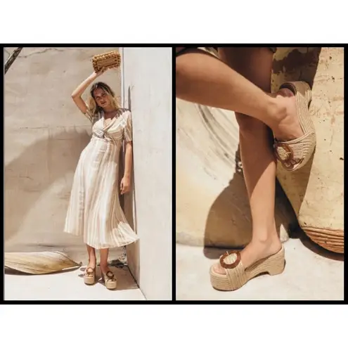 Cult Gaia ππ Cleia Jute Platform Sandals ~ Natural EU 41 Braided Raffia NWT