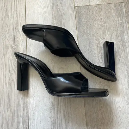 Via Spiga Heels slip on open toed womens Black (size 8.5) chic minimalist party