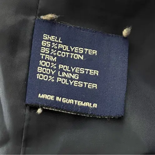 Mackintosh New England Anorak Jacket Striped Hood Snap Front Navy 2X Blue