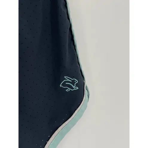 rabbit Women's Gray Light Blue Trim Elastic Waist Repeats 4" Athleisure Short