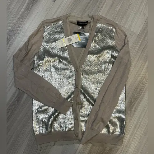 Jones New York  Gray Sequin Cardigan Sweater