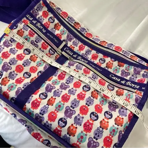 Casa di Borse Moda Italy Graphic Animal Print Crossbody Bag Purple