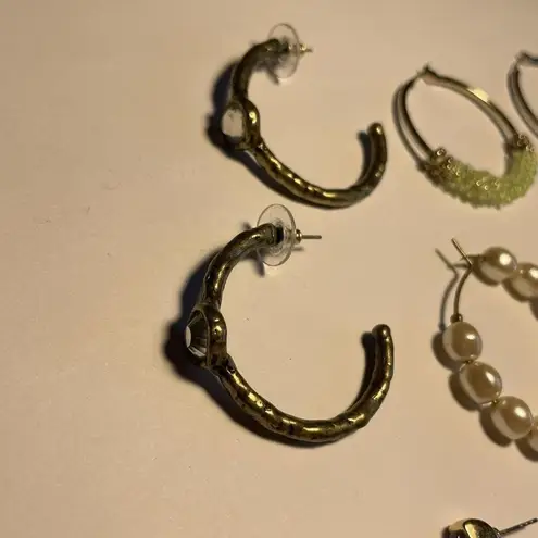 Lot Of 4 Women’s Hoop Costume Earrings Pierced Mix