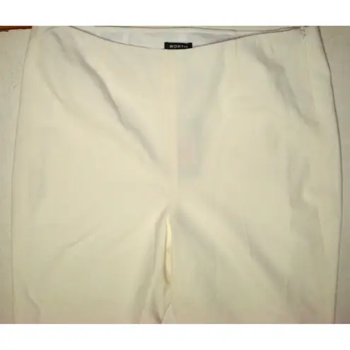 Womens Worth New York NWT $498 12 Pant Wool Lined Work Off White Office Tall 34"