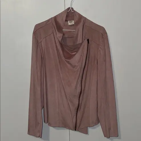 MOTE Drape Moto Jacket Dusty Pink Microsuede Women’s XL Extra Large