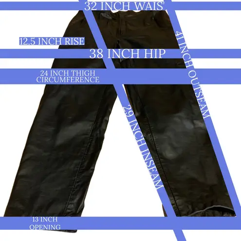 VINTAGE 1990’S BLACK GENUINE LEATHER MADE IN BRAZIL TROUSERS (11/12/L) Size L