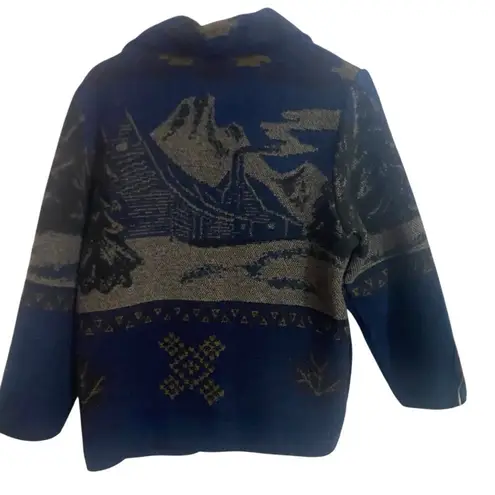 Sonoma Vintage  small wool blend button cardigan southwestern tapestry style whim thumbnail 4