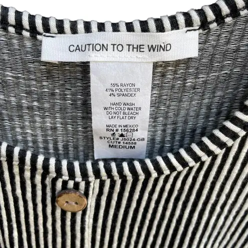 Caution to the Wind Urban Outfitters Black White Stripe Crop Tie Tank