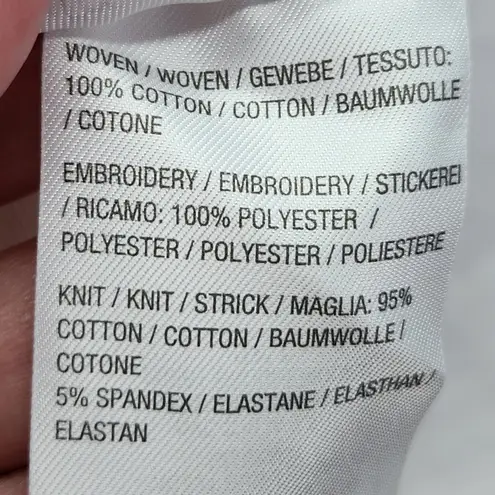 Belle by Kim Gravel Eyelet Jacket Womens XS White Flower Knit Sleeves Pockets