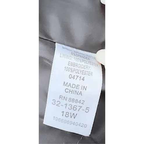 Roaman’s Roaman's Sequin Blazer Black Floral Statement Party Glam Plus Size 18W