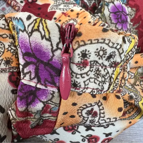 Sag Harbor Size 8 Paisley & Floral Multicolored Long Unlined Skirt w/Side Zipper