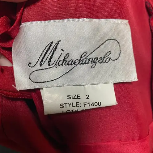 Vintage Y2k Beaded Evening Gown Maxi Dress Halter Neck Empire Waist Red Womens 0