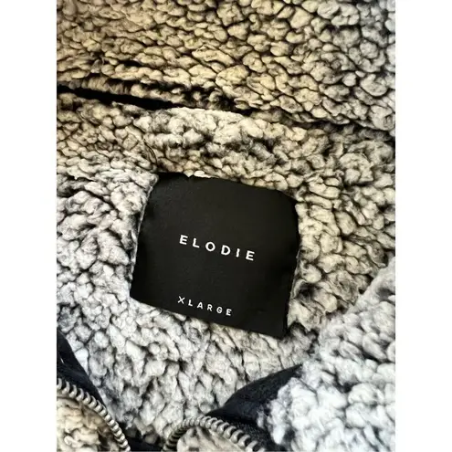 Elodie Gray Faux Fur Sherpa Fluffy 1/4 Zip Pullover High Neck Sweater Women's XL