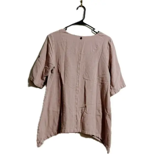Soft Surroundings linen blend rose pocket tunic women’s medium 