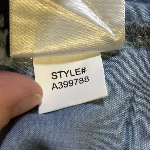 Laurie Felt Duster Cardigan Women's XS Blue White Floral Paisley Tencel Lyocell