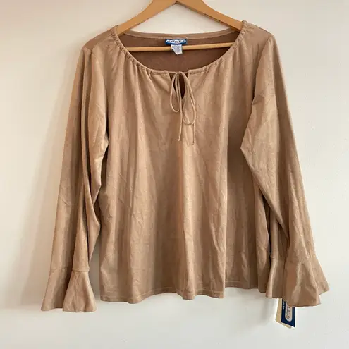 Notches NWT Vintage 90’s Suede Boho Western Blouse with Flared Sleeves size 1X