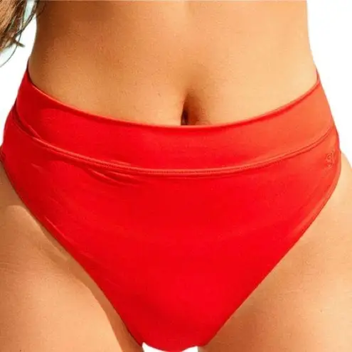 ALBION FIT Albion Red Terry Almost Cheeky Swim Bottom. Size XSmall. New Without Tags.